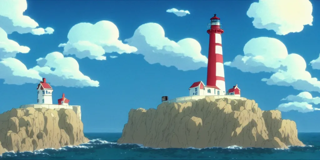 Download Subtle Anime Electric Utility Pole Lighthouse Scene Wallpaper |  Wallpapers.com