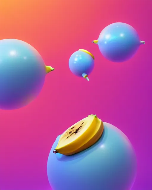 Prompt: banana spheres painted by james jean in pastel colors. artwork by Tooth Wu and wlop and beeple and dan mumford and greg rutkowski and nekroxiii. halo. octane render, cinematic, hyper realism, octane render, 8k, depth of field, bokeh. iridescent accents. vibrant.