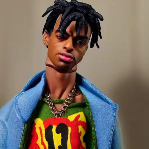 Image similar to playboi carti as a action figure 4 k detailed super realistic