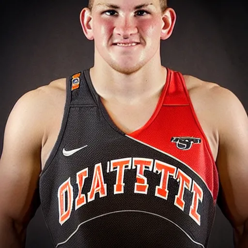 Image similar to “a realistic detailed photo of a American college wrestler called Daton Fix from Oklahoma State University”