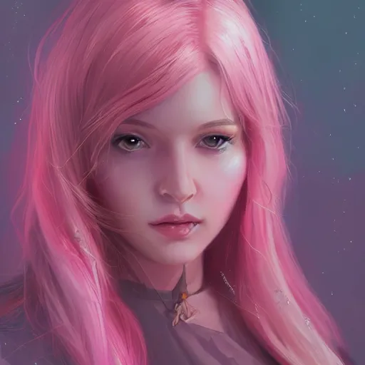 Image similar to teen girl, pink hair, gorgeous, amazing, elegant, intricate, highly detailed, digital painting, artstation, concept art, sharp focus, illustration, art by Ross tran