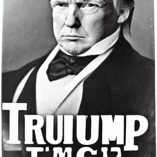 Prompt: donald trump as a 1800s circus strong man, black and white photo