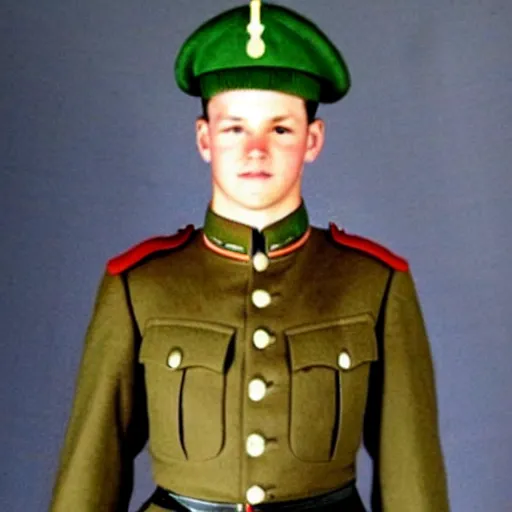 Prompt: Justin Truedau wearing a german soldier's uniform, colorized