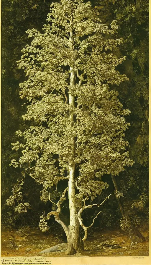 Prompt: atlas tree leaf texture map, tree branchs white background illustrated by eugene von guerard, ivan shishkin, john singer sargent