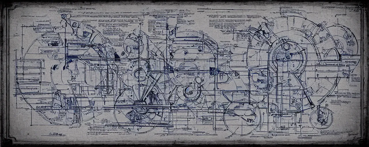 Prompt: blueprint to a time machine