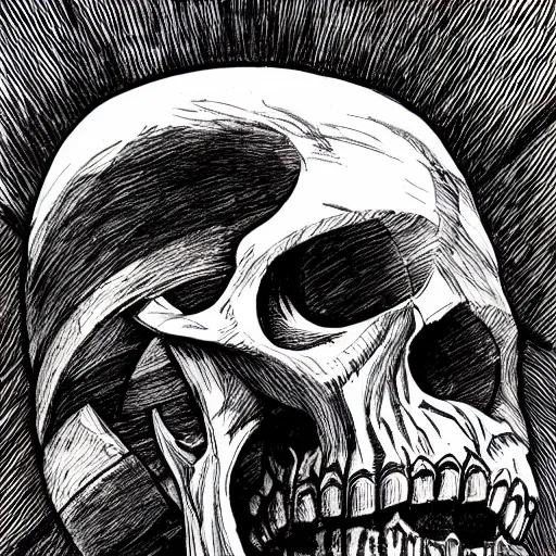 Prompt: precisely drawn illustration of skull hammer, wide angle, sharp, fine details, french comic style, vibrant realistic colors, full color, heroic fantasy, intense line art, 8 k, precise linework, realistic, in the style of heavy metal comics and richard corben and moebius