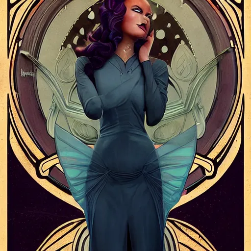 Prompt: an art nouveau, ( streamline moderne ), multi - racial portrait in the style of anna dittmann and charlie bowater and loish. very large, clear, expressive, and intelligent eyes. centered, ultrasharp focus, dramatic lighting, photorealistic digital matte painting, intricate ultra detailed symmetrical background.