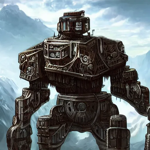 Prompt: a massive machine used to move mountains. mechanical giant. concept art. very high quality. hd.