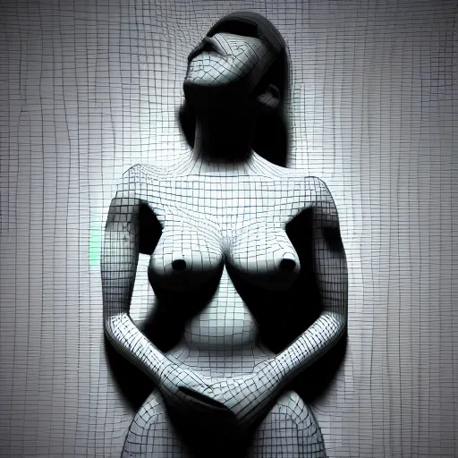 Image similar to a womens body 3 d neon art, 8 k resolution