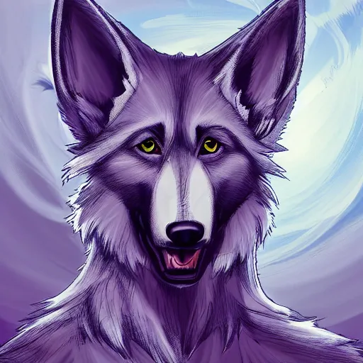 Image similar to an anthro anthropomorphic furry fursona hybrid of a blue german shepherd and a blue fox, with blue fur and blue eyes in a tee shirt, award winning digital art, trending on furaffinity, artstation, pixiv