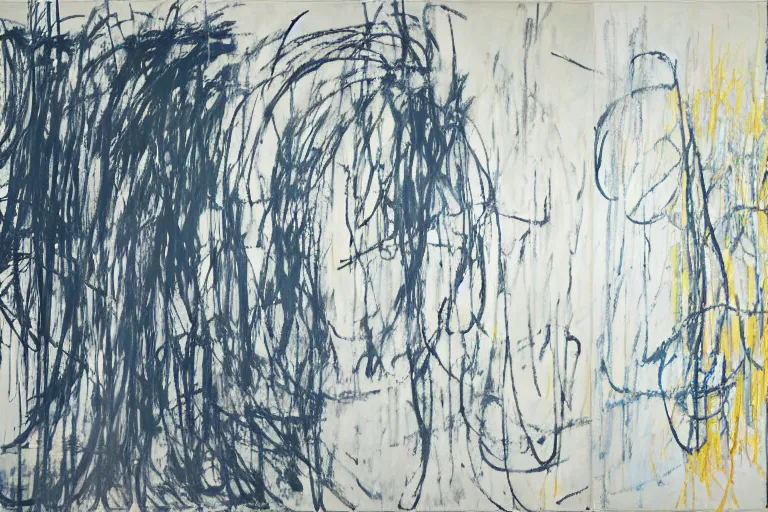Prompt: large scale painting by cy twombly and joe tilson, minimal brush strokes, high resolution art scan, well lit