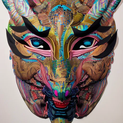 Image similar to Tristan Eaton, victo ngai, artgerm, Lofi dragon mask