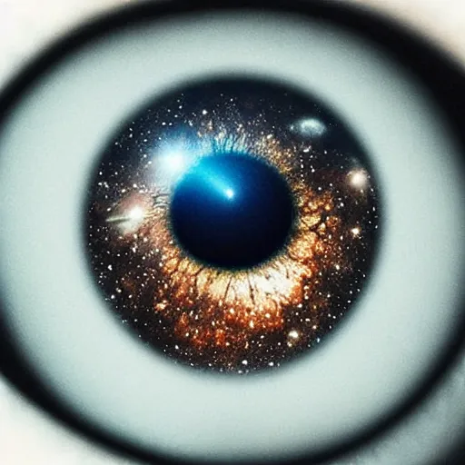 Image similar to an eye with a galaxy inside