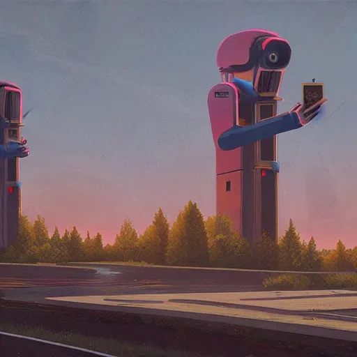 Prompt: simon stalenhag artwork