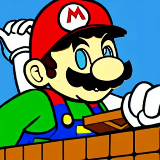 Image similar to super mario, by matt bors