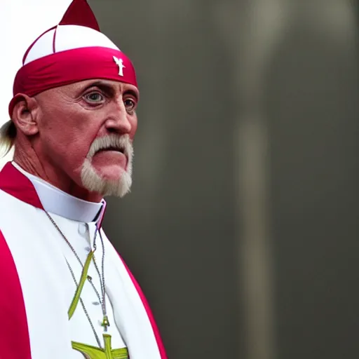 Prompt: hulk hogan as the new pope, dslr photo