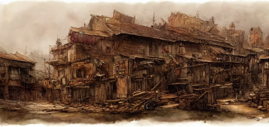 Image similar to (((((a ramshackle mining town))))) by Jean-Baptiste Monge!!!!!!!!!!!!!!!!!!!!!!!!!!!