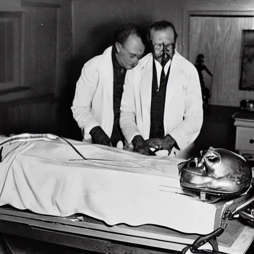 Image similar to old photo of an alien autopsy