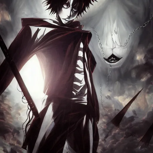 ryuk and kira, death note, anime style, manga, concept, Stable Diffusion