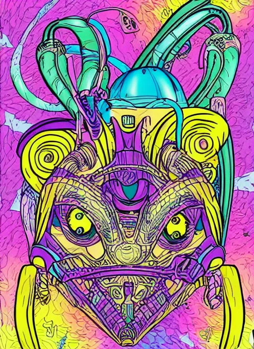Prompt: an alien vs predator coloring book by lisa frank