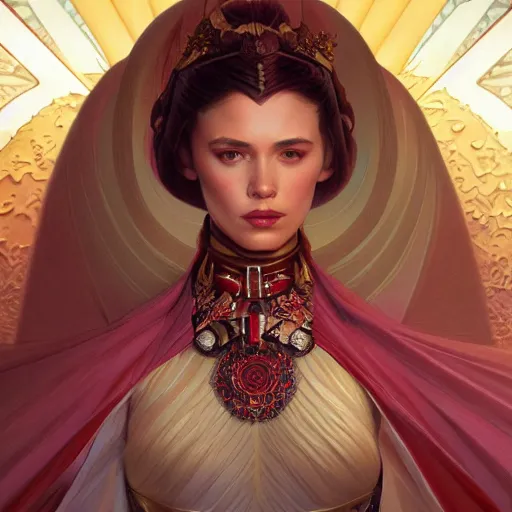 Image similar to ultra realistic illustration, scarlett estevez as princess amidala, intricate, elegant, highly detailed, digital painting, artstation, concept art, smooth, sharp focus, illustration, art by artgerm and greg rutkowski and alphonse mucha