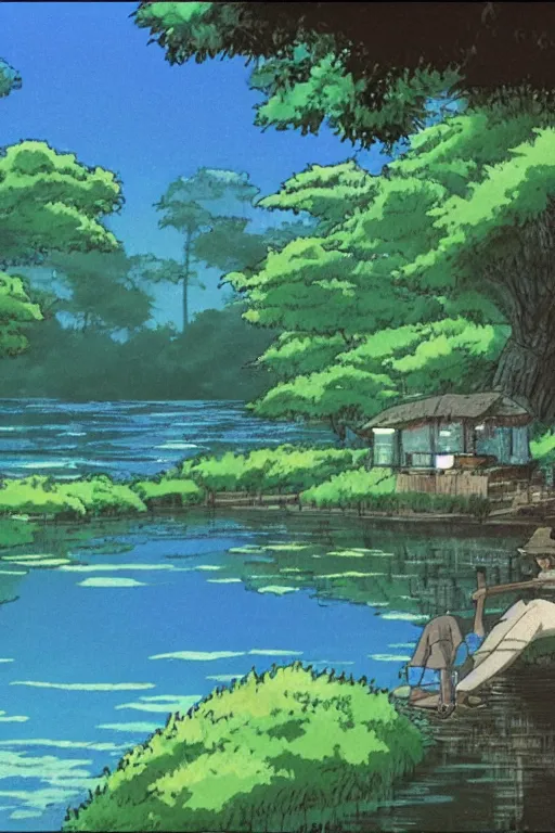 Image similar to beautiful water, lake, studio ghibli still,