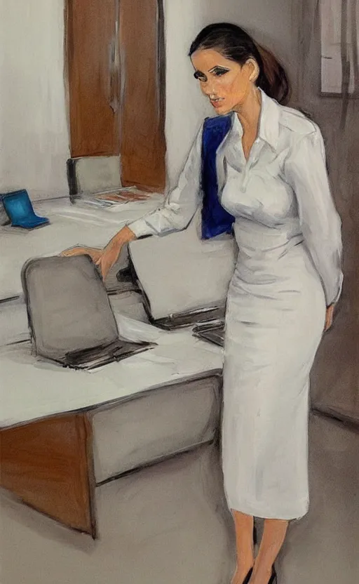 Image similar to Female in office dress. By Ricardo Sanz