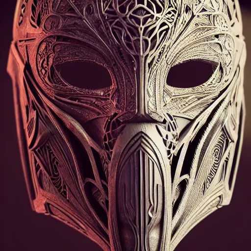 Image similar to corvo attano's mask, intricate linework, intricate detail, artstation, behance, deviantart trending, beauitful, smooth, focus, octane render