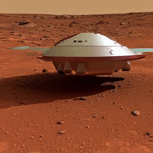 Image similar to a spaceship landing on Mars
