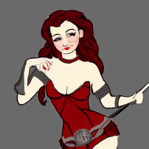 Prompt: medieval pinup girl