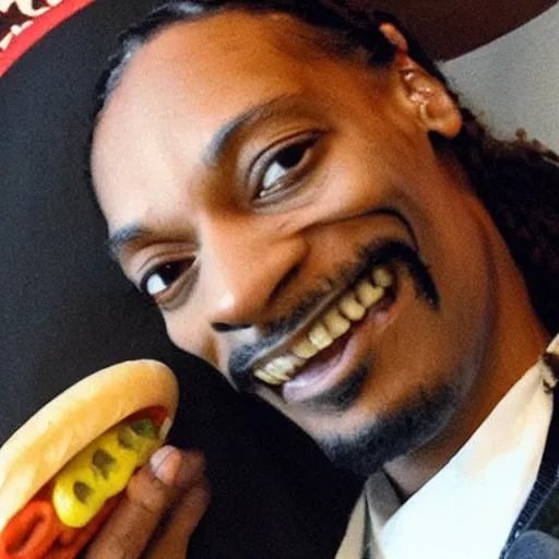 Image similar to photo of snoop dog as a delicious hot dog,