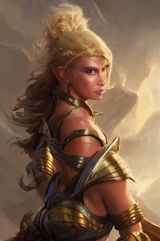 Image similar to amazon valkyrie athena, d & d, fantasy, portrait, highly detailed, headshot, digital painting, trending on artstation, concept art, sharp focus, illustration, art by artgerm and greg rutkowski and magali villeneuve