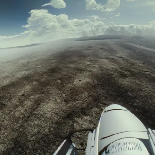 Prompt: gopro shot of the first landing on hell, gopro, photo, highly detailed, unreal - engine