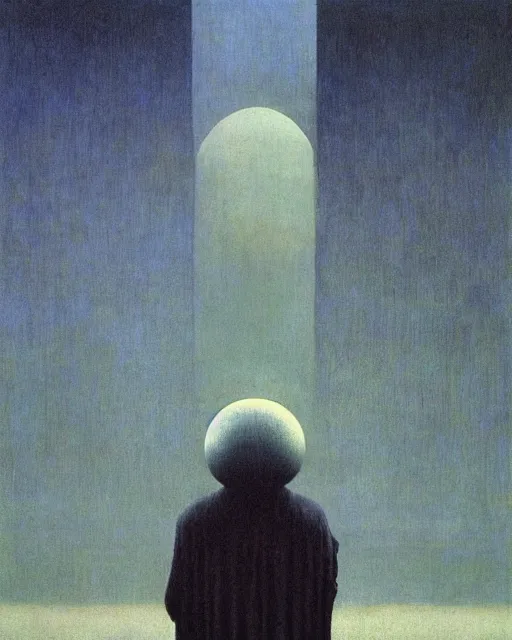 Prompt: an observer of change by beksinski, carrington, bosch, dali, barlowe, magritte