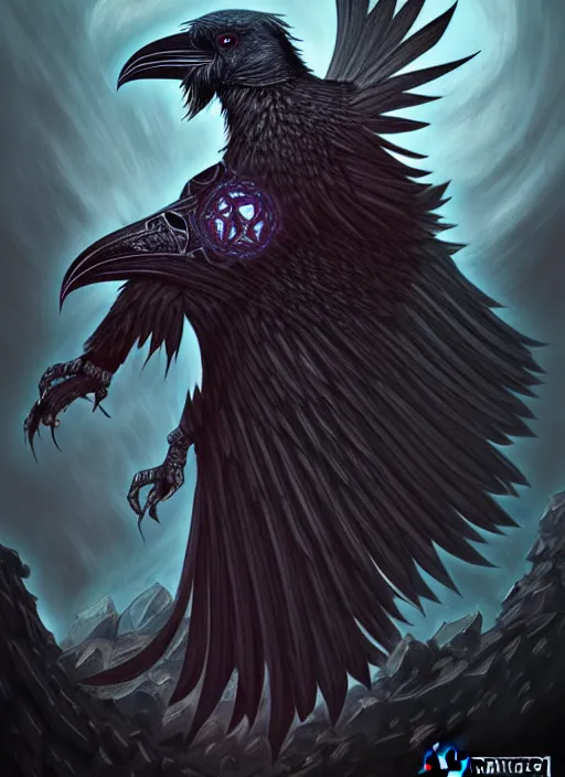 Image similar to the raven lord, digital art, detailed, trending on artstation