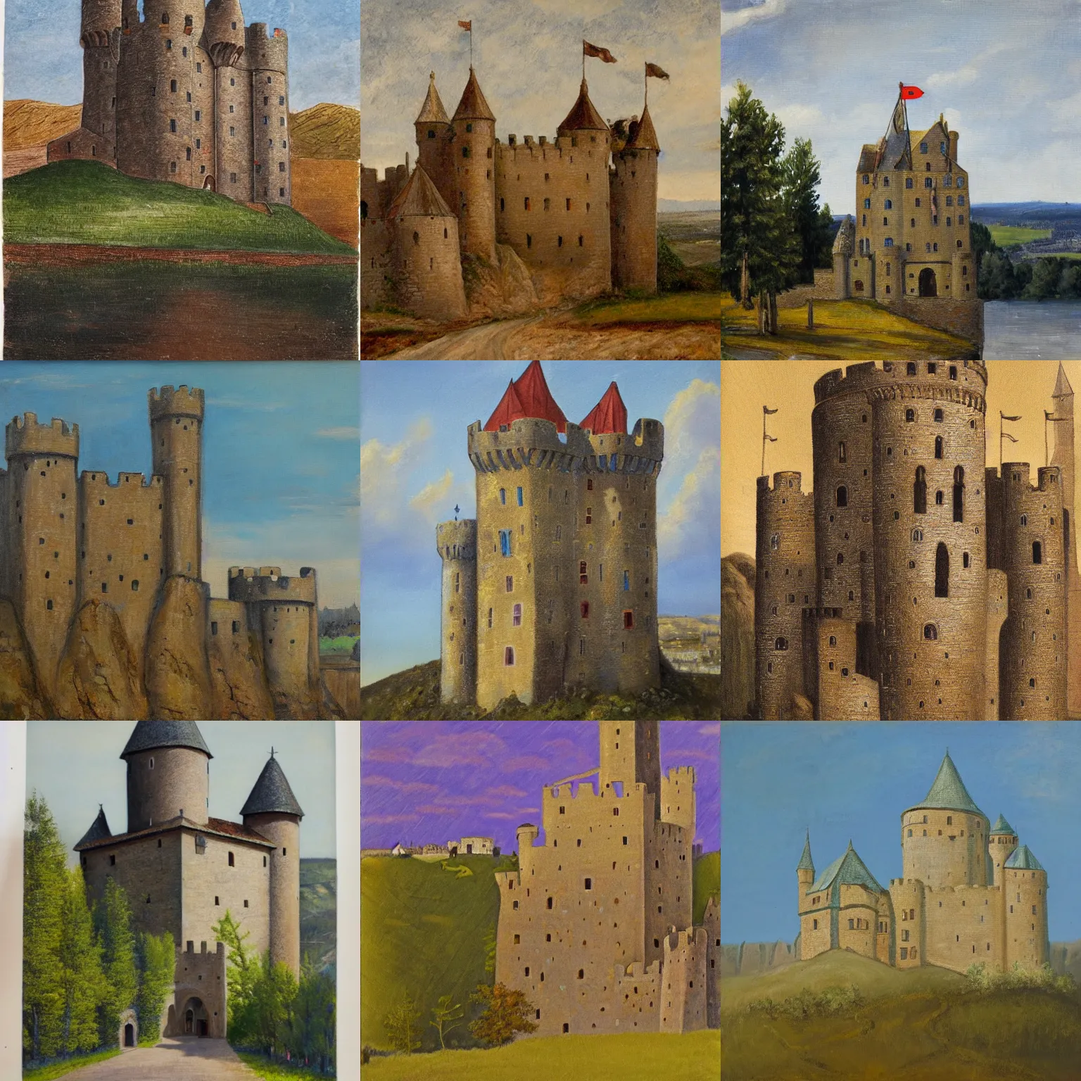 Prompt: medieval castle, esther rolick