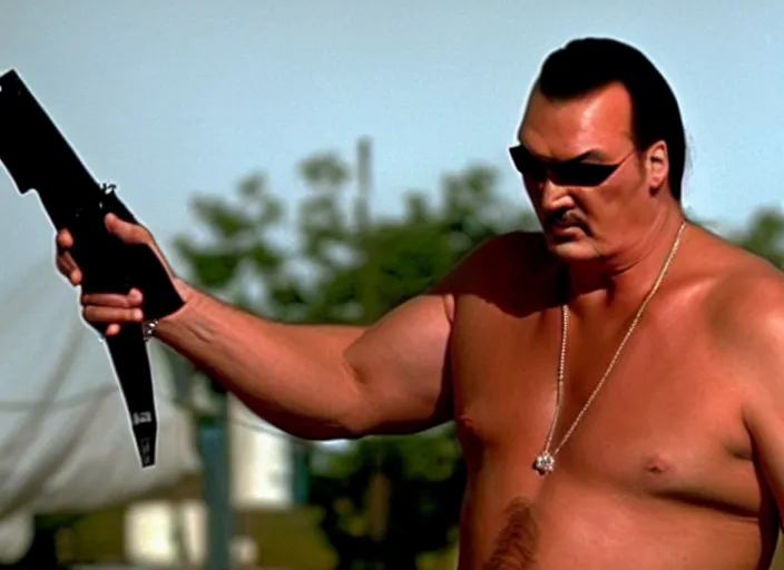 Image similar to steven seagal in a still from the tv show trailer park boys (2001)