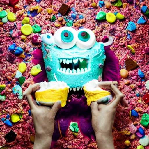 Image similar to a monster made of icecream, award - winning photography