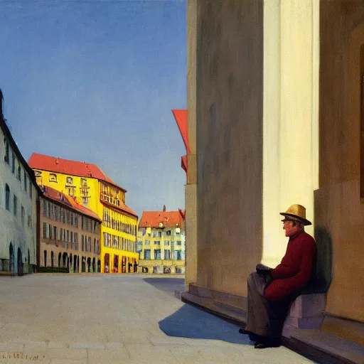 Prompt: nuremberg plärrer by edward hopper