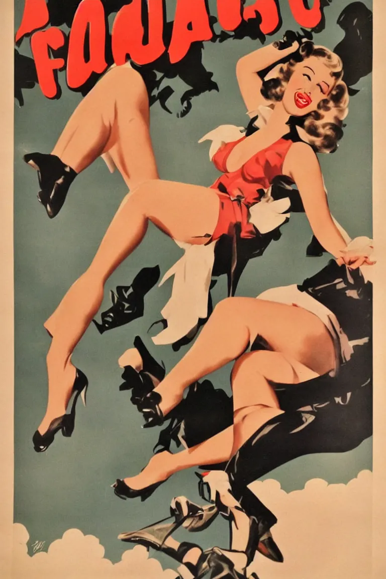 Image similar to 1 9 4 0 s vintage pinup girl poster