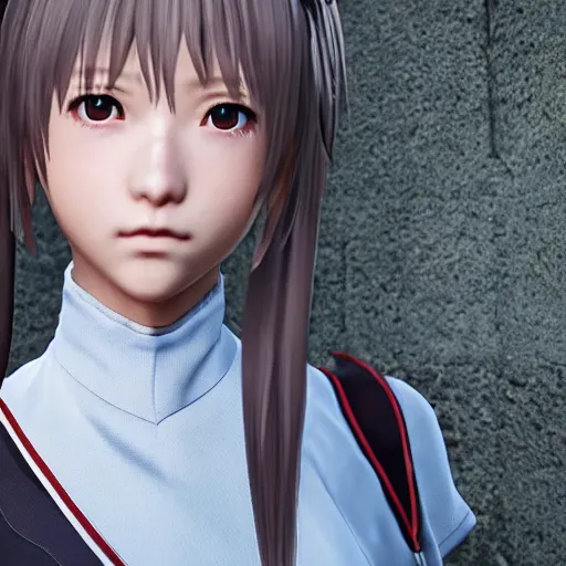 Image similar to Close-up Japanese schoolgirl in Final Fantasy game for PS4, Unreal Engine ultra settings