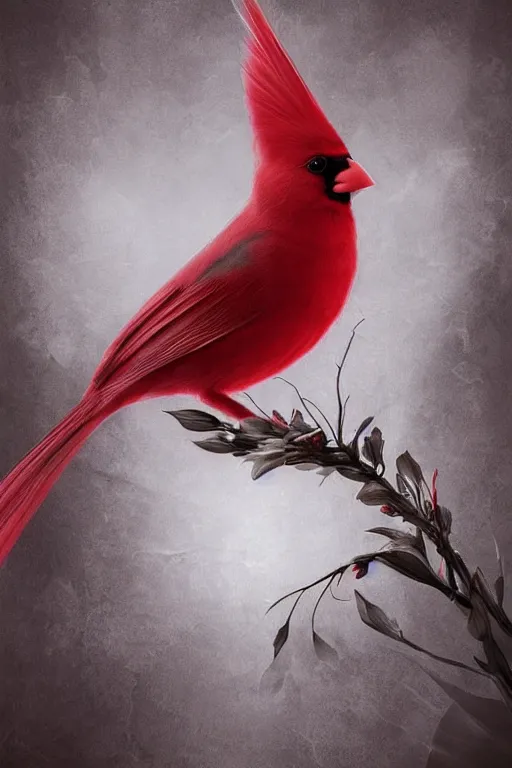 Image similar to Ethereal Cardinal bird, intricate detail, ornate, conceptual art, soft light, dynamic, art by artgerm