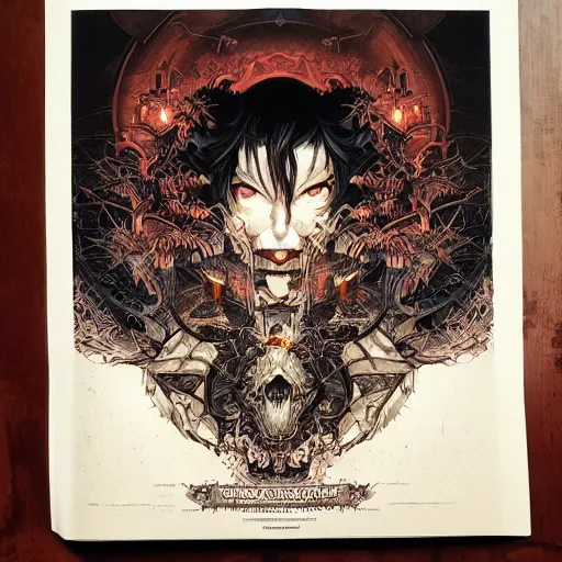 Image similar to 😈👹, symmetrical, dynamic lighting, darker intense, detailed, by bambang nurdianshyah, garis edelweiss, roby dwi antono and dan mumford, ayami kojima, takato yamamoto, barclay shaw, karol bak, yukito kishiro, norman rockwell