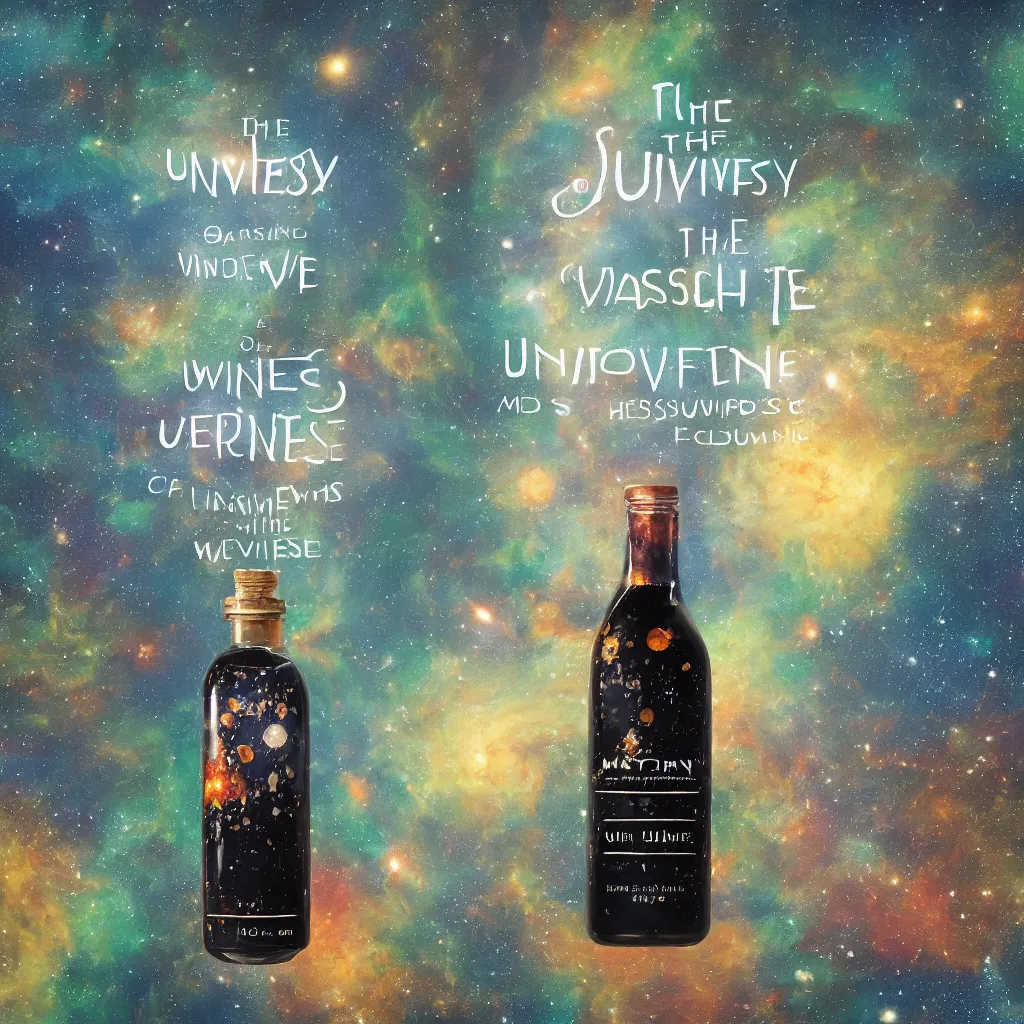 Image similar to the universe contained within a bottle, in a style of midjourney