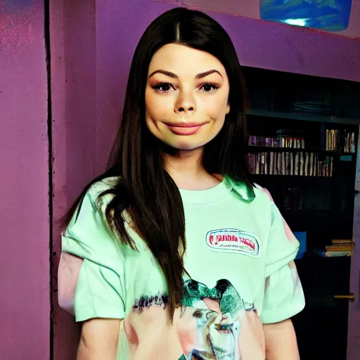 Prompt: Miranda Cosgrove as Yung Lean, iCarlean, photo