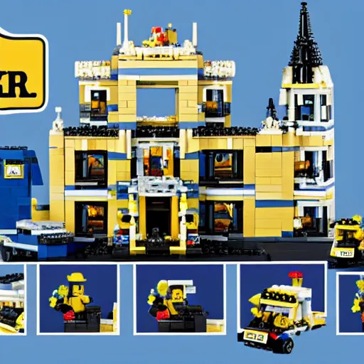 Prompt: mar - o - lago fbi raid lego set