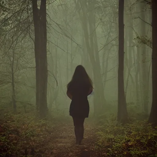 Siren Head walking through the woods. Foggy. Dimly | Stable Diffusion