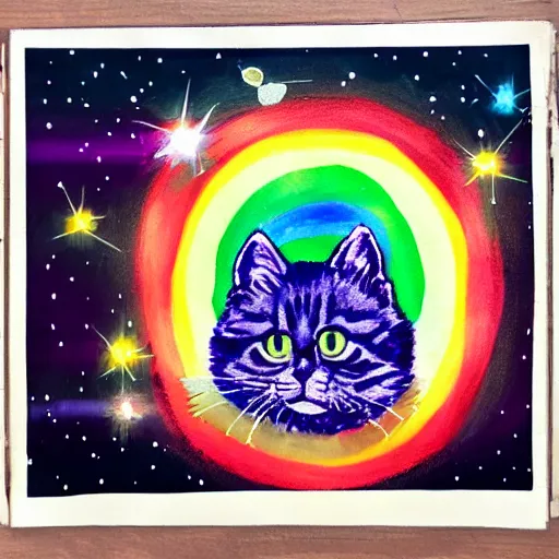 Image similar to rainbow cosmic kitten