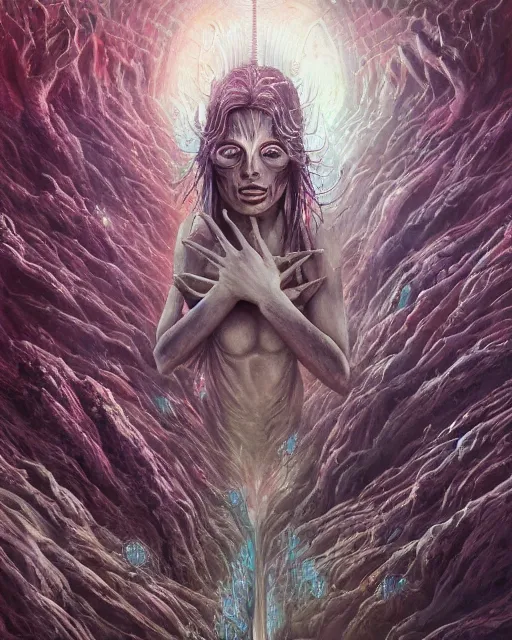 Image similar to the city is not a tree, by antonio j. manzanedo, giger, alex grey, android jones, wayne barlowe, philippe druillet, raymond swanland, cyril rolando, josephine wall, harumi hironaka, trending on artstation