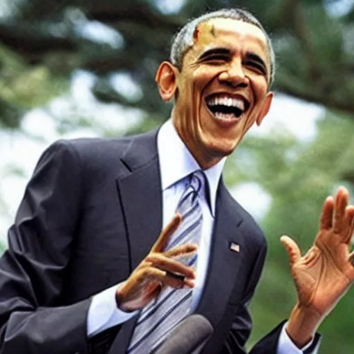 Image similar to Obama giving reasons to feel very happy